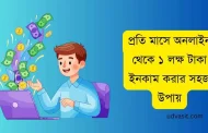 প্রতি মাসে অনলাইন থেকে ১ লক্ষ টাকা ইনকাম করার সহজ উপায় (বাস্তব গাইড)