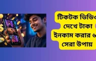 টিকটক ভিডিও দেখে টাকা ইনকাম করার ৬টি সেরা উপায়